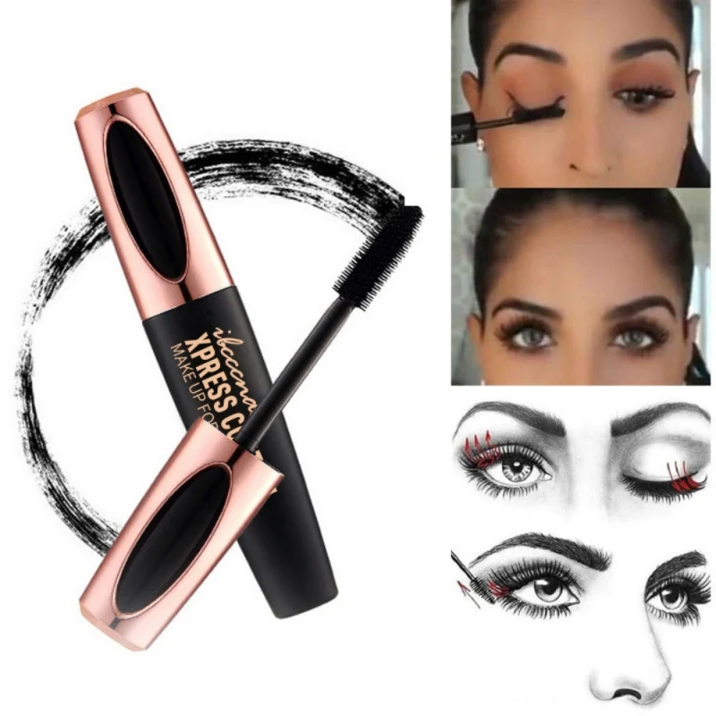 4D шелковая тушь для ресниц Водостойкая тушь для наращивания ресниц Черная Толстая Удлиняющая косметика для ресниц макияж для глаз