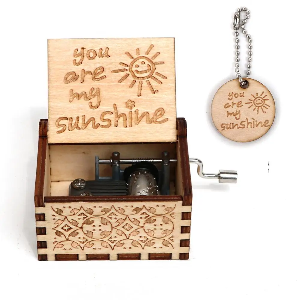 Деревянная ручка с резьбой под старину музыка You Are MY Sunshine рождественский подарок