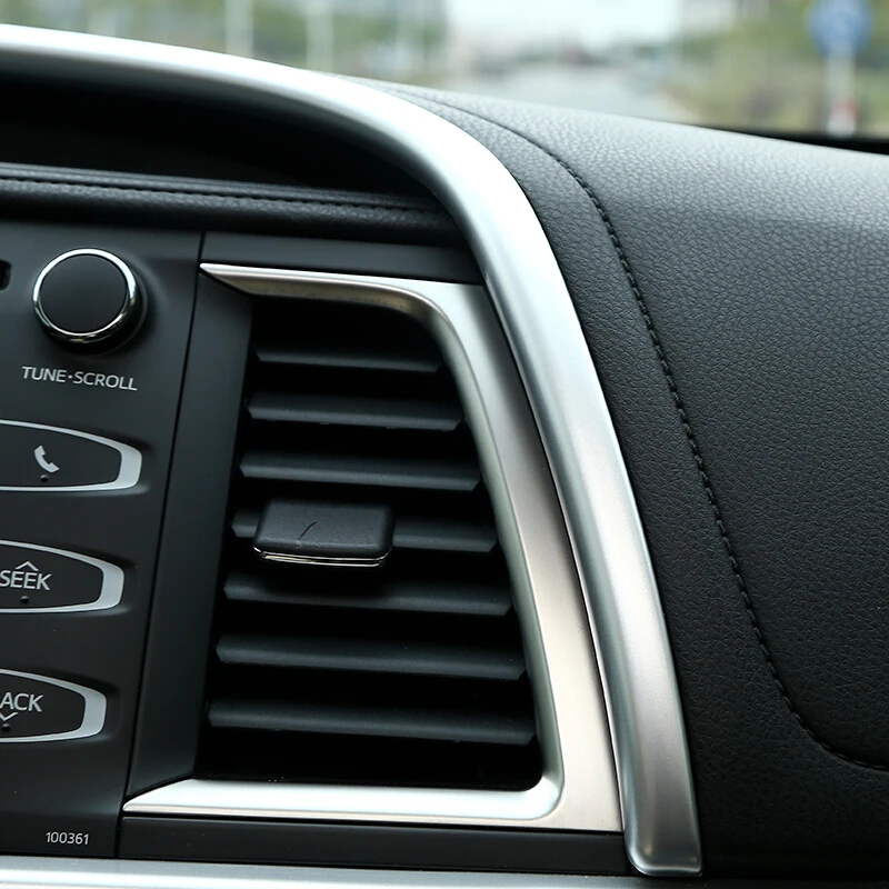 

For Toyota Highlander Kluger 2014-2018 ABS Matte navigation Air Conditioning frame Panel Cover Trim Car Styling accessories