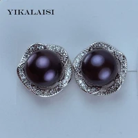 yikalaisi 2017 100 natural freshwater pearl stud earrings 8 9mm real pearl925 sterling silver jewelry for women best gifts