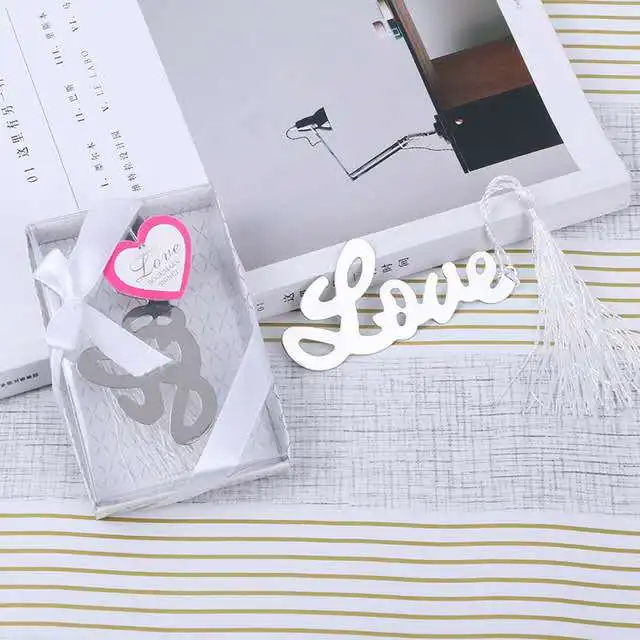 

1pcs Stainless Steel Bookmark Sweet love Wedding Favors And Gifts Wedding Gifts For Guests wedding souvenir