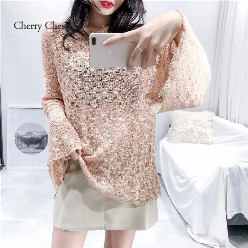 Cherry Chesse пикантные для женщин блузка с расклешенными рукавами твердые топы