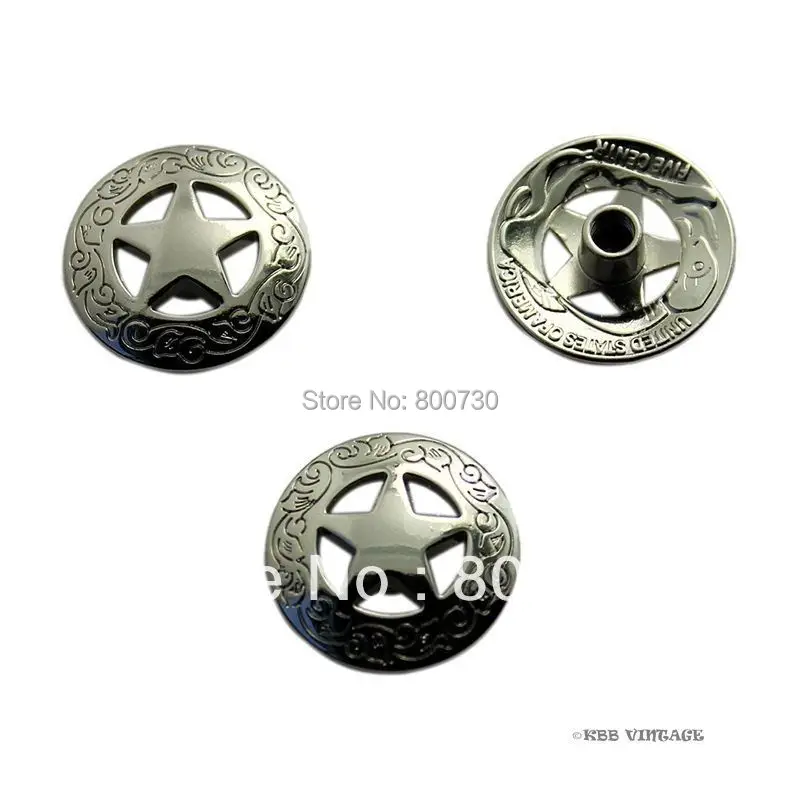 (KB201) ежедневные сделки! 10 шт. 3/4 ''Western Concho Texas Star Saddle Leathercraft Silver|texas star|silver silversilver