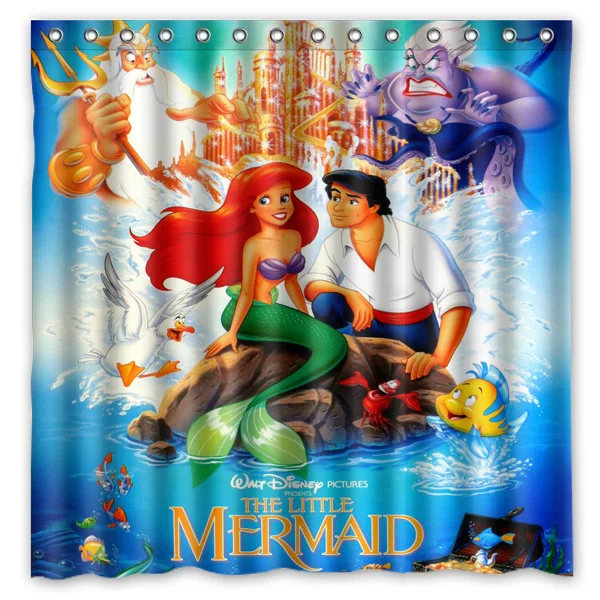 Ванна полиэстер Ткань Водонепроницаемая занавеска для душа Русалочка занавески