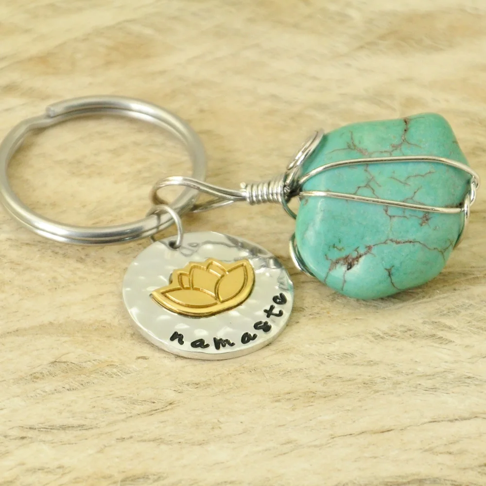 Персонализированные Lotus брелок для йоги в духовном стиле кварцевый Namaste |