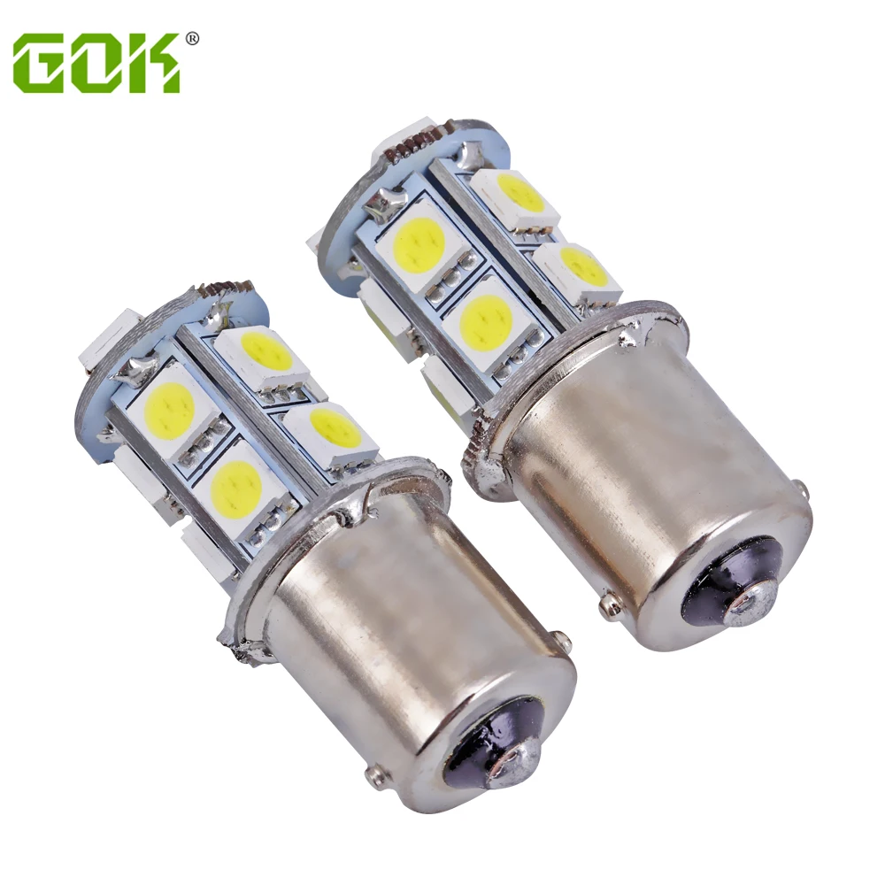 

50pcs 1156 BA15S led 13SMD 5050 Light Tail Brake Turn Signal s25 ba15s p21w LED Car 12V led Bulbs Lamp parking car light source