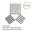 Кулер для радиаторов, 10 комплектов30 шт., процессор ОЗУ LAN, алюминиевый радиатор, мини ПК Raspberry Pi 2, Raspberry Pi A +, Raspberry Pi B + радиатор охлаждения