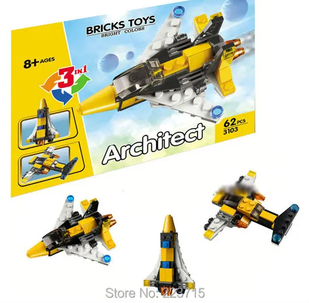 * Architect Mini airplane 3 в 1 Набор DIY просветленные блоки совместимые с другими сборками