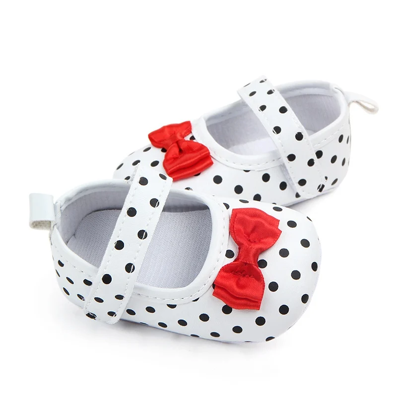 

Spring Autumn Baby Anti-slip Polka Dot Shoes Girl Kids Soft Sole First Walkers Casual Walking Shoes