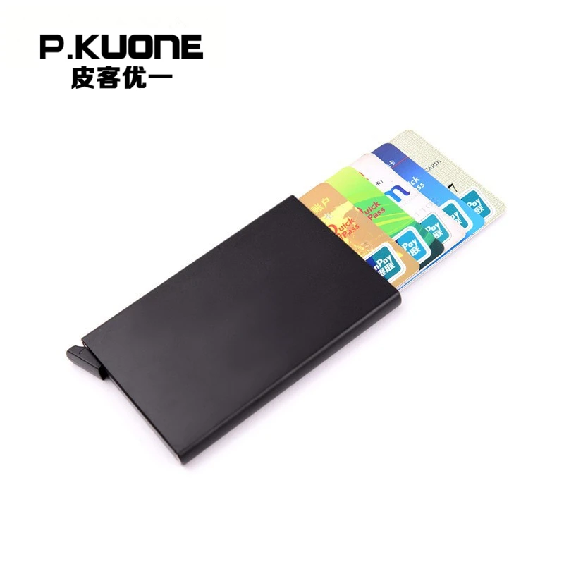 P. KUONE Горячая RFID Кредитная Держатель для карт кошелек металлический корпус