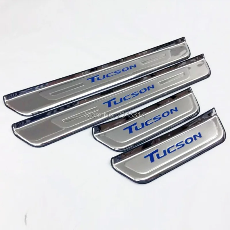 Накладка на порог из нержавеющей стали для Hyundai Tucson 2015 2018 2019 2020|stainless steel scuff plate|scuff