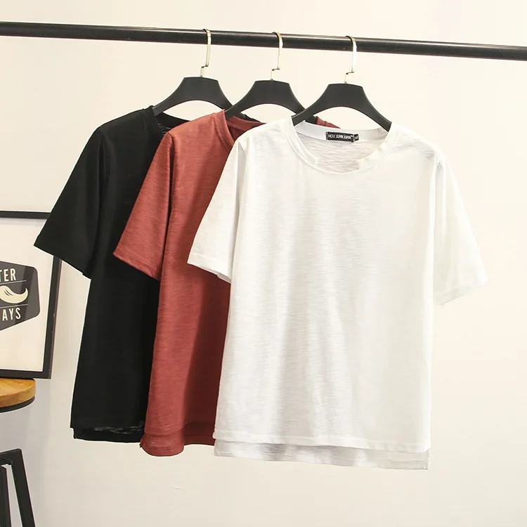 2019 размера плюс повседневные футболки летняя женская одежда модные свободные