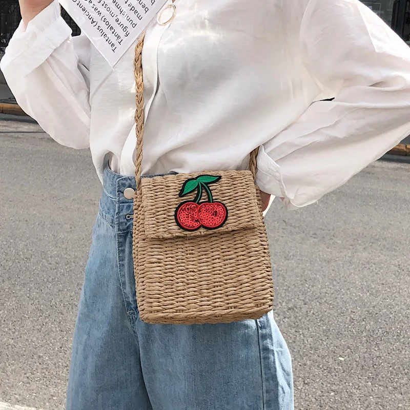 Sequins Woven Straw Fashion Ladies Shoulder Bag Handbag Casual Vacation For Women Crossbody Female Totes Bolsa |