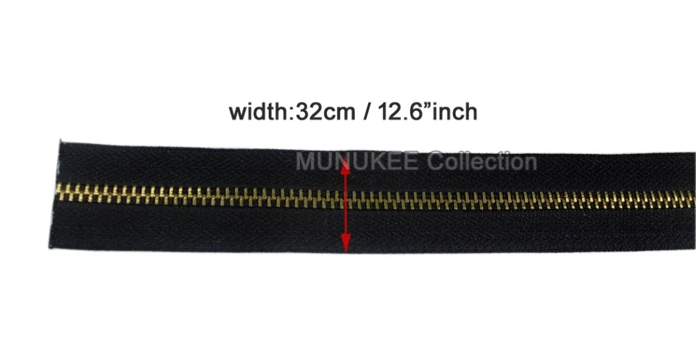 #5 молния Черная ткань латунные зубы золотая металлическая для шитья 2 м/лот