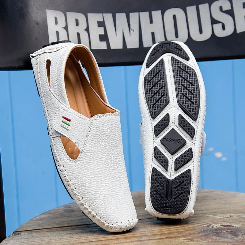 2021 New Brand Fashion Summer Style Soft Moccasins Men Loafers High Quality Flats Gommino Driving Leather Shoes Big Size 2a | Обувь