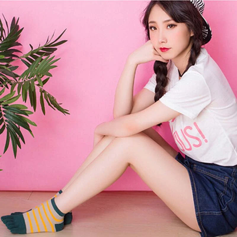 Новые женские уличные спортивные носки с пятью пальцами хлопковые Дышащие