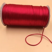 2mm x 20meters red chinese knot rattail satin cord braided string jewelry findings beading rope r700