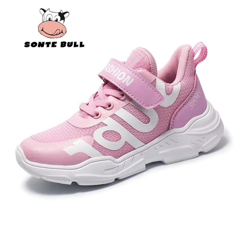 Летняя новая модная обувь для бега девочек сетчатые дышащие повседневные