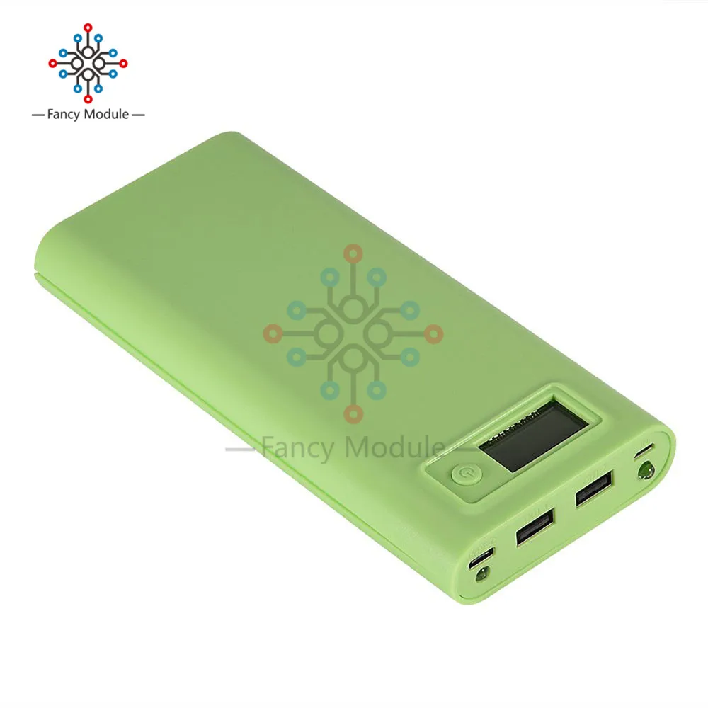 DIY Kit 8 шт. 18650 аккумуляторная батарея Чехол Двойной USB 5V1A/5V2. 1A зарядное устройство Банк Питания Крышка индикатор ЖК-дисплей type-C Micro USB вход
