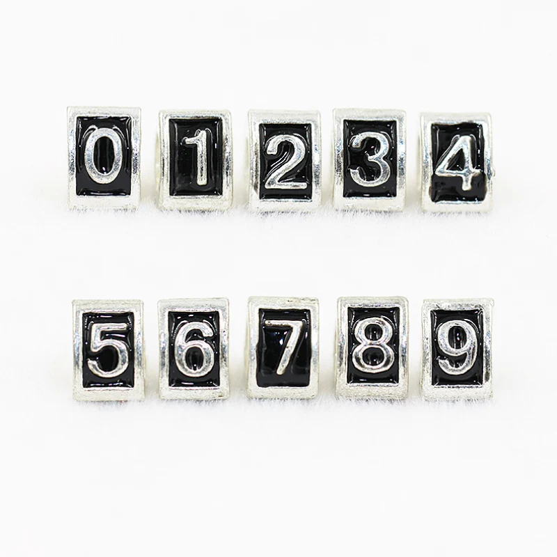 Треугольные цифровые бусины из сплава браслет бисера с большим отверстием 5 мм