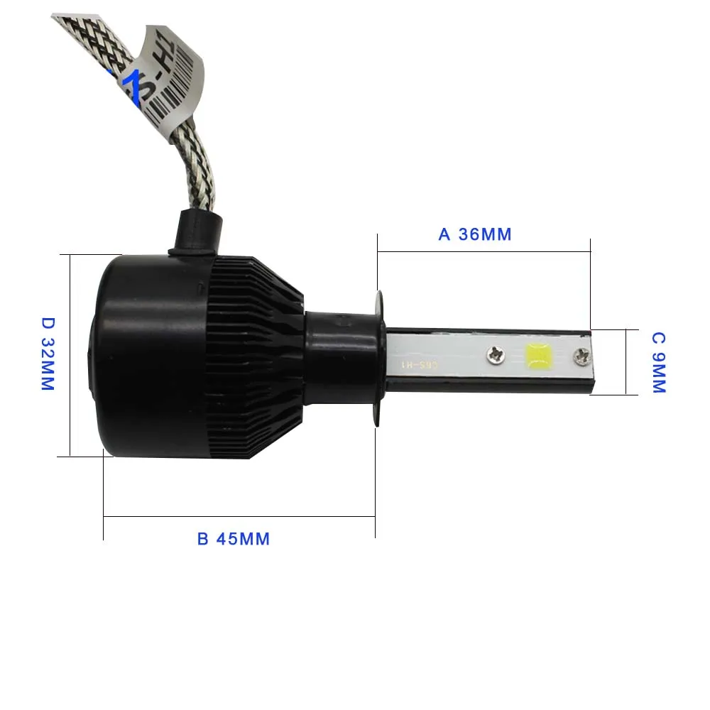 

XIANGSHANG LED H1 Car Headlight 60W 6400Lm Mini Bulb Fog Light Flip-COB Chip 6500K Waterproof IP68 Auto Lamp