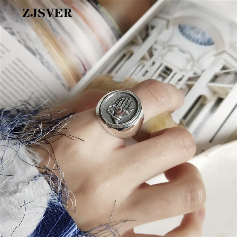 ZJSVER корейские ювелирные изделия кольцо из стерлингового серебра 925 Мода ретро