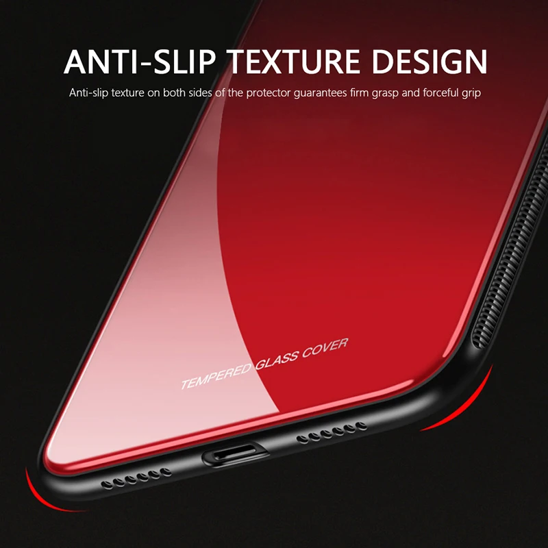 CHYI Glass case for iphone xs max Xr glass back cover Silicone frame Shock Proof open LOGO For 8 plus 7 6s Coque |