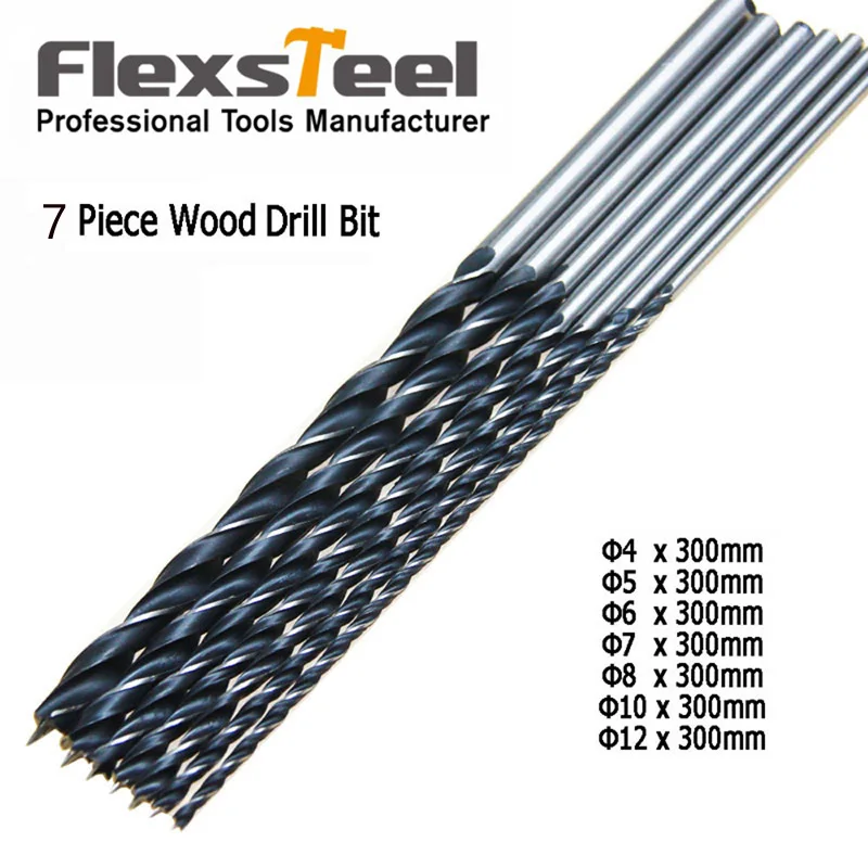 Набор сверл Flexsteel для дрели комплект из 7 сверхдлинных Поворотных Насадок 12/300 мм