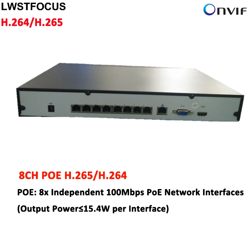 8CH POE H.265/H.264 NVR видеонаблюдения DVR 16CH видеорегистратор Регистраторы Onvif Max 6 ТБ FreeIP