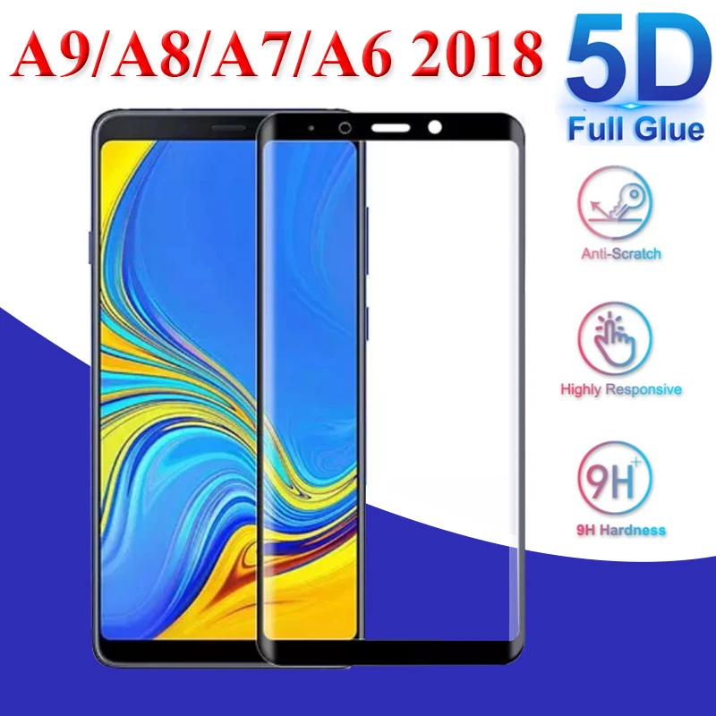 2 шт. 5D Защитное стекло для samsung a9 a8 a7 a6 plus 2018 закаленное tremp a 9 8 7 6 a750 защитная пленка