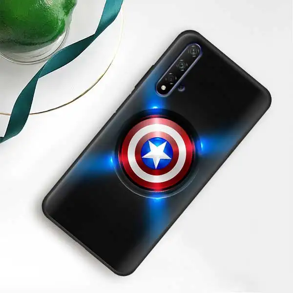 011 Черные силиконовые чехлы Marvel с супергероями Мстителями для Huawei Honor Y5 Y6 Y7 Y9 Y9 P30 Pro Honor 20 Pro, чехол для телефона - Цвет: 011