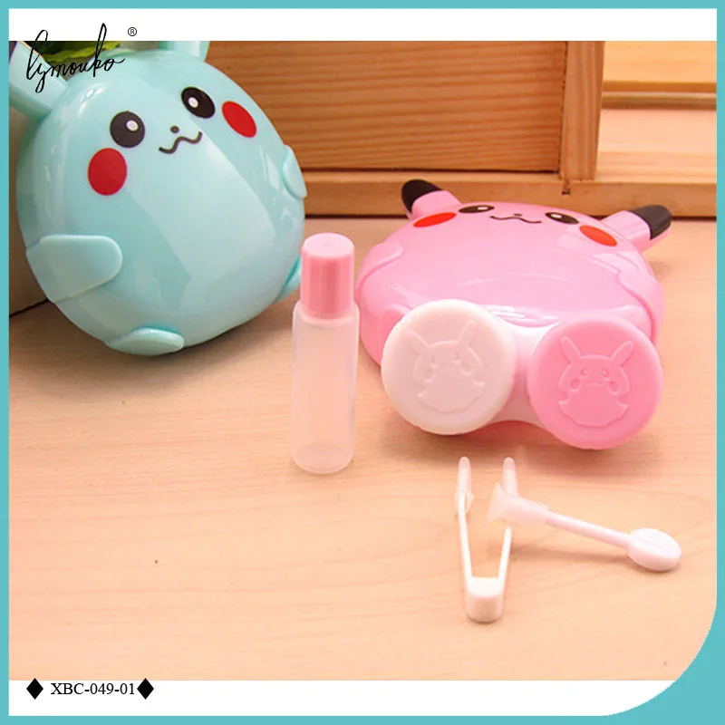 Lymouko Новый стиль мультфильм узоры карман с зеркалом кейс для контактных линз