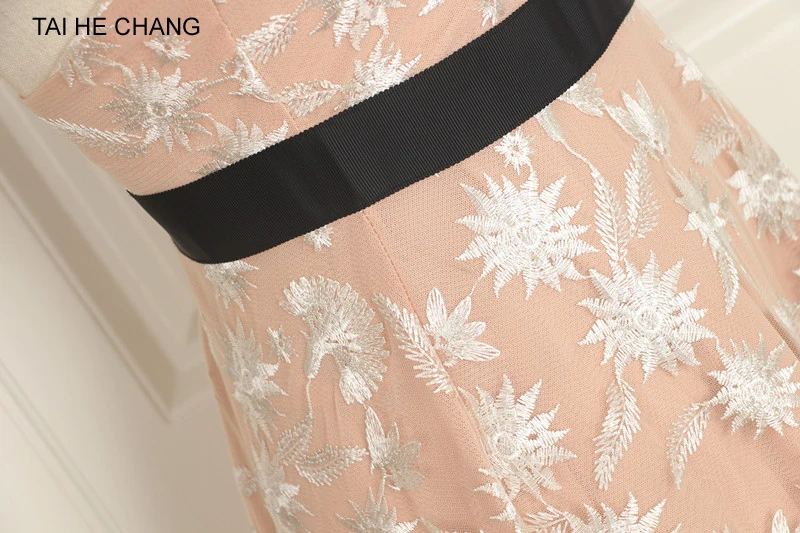 Новинка, женское платье, летнее, элегантное, vestidos, бодикон, сексуальные, формальные, вечерние, v-образный вырез, открытая спина, сетка, вышивка, макси, длинное, подиумное платье