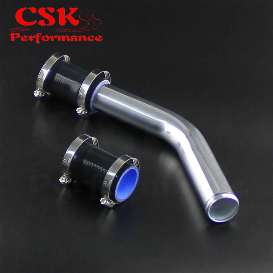 

45 Degree 35mm 1.38" Aluminum Turbo Pipe Piping Tube + Silicone hose Clamps Kits