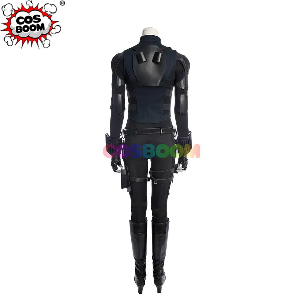 COSBOO черный костюм вдовы Мстители Бесконечность войны Наташа Романова комбинезон