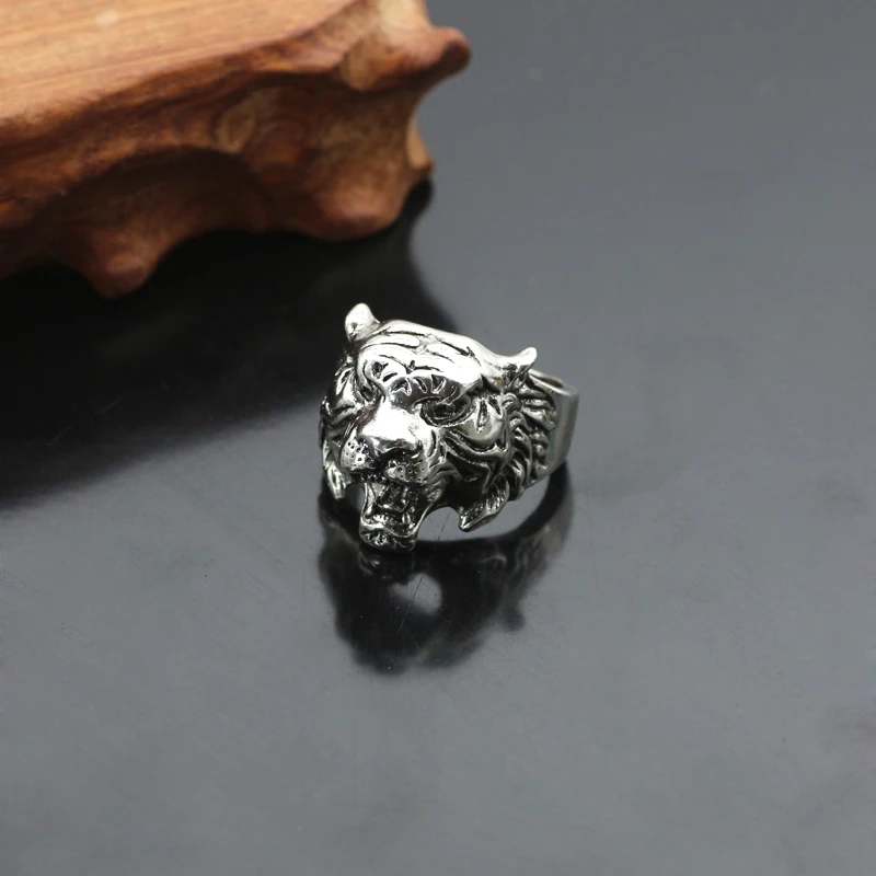 Punk Style Tiger Ring Men's Vintage Animal Hip Hop Trendy Alloy Halloween Christmas Gift Dropshipping | Украшения и