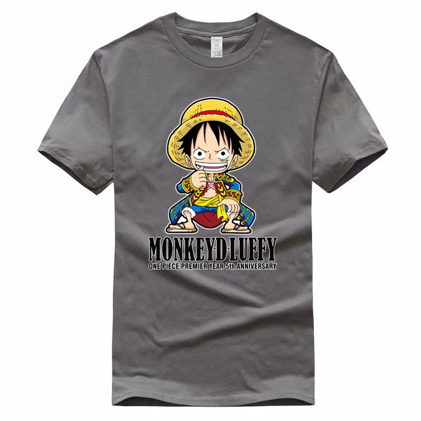 One Piece Luffy японский знаменитый аниме европейский размер 100% хлопковая футболка
