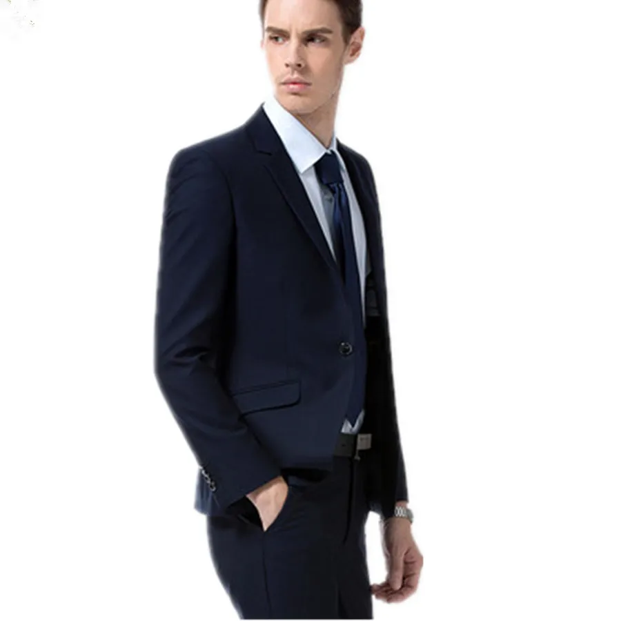 Superior quality!trajes de novio 2015 hombre Black Satin Lapel Men Bridegroom Wedding Prom Suit(jacket+pants)coat pant images | Мужская