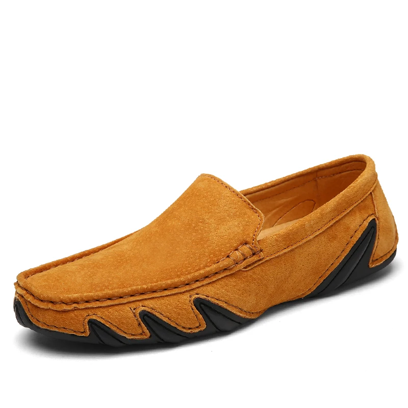 Yellow brown1 Новинка года; фирменные качественные мужские лоферы; кожаная дышащая мужская повседневная обувь; мужские туфли-оксфорды для вождения; мокасины на плоской подошве - Цвет: Yellow brown1