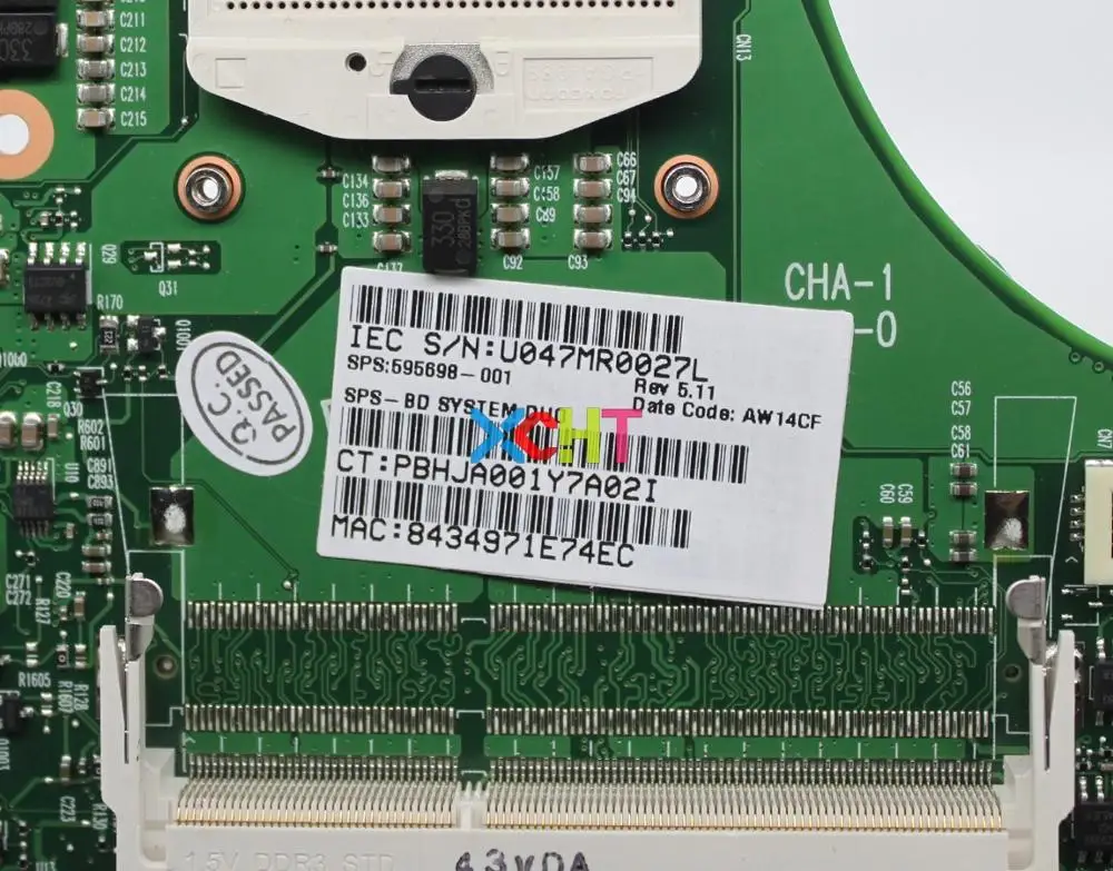 Материнская плата для ноутбука HP EliteBook 8740w Series 595698-001 протестирована и работает