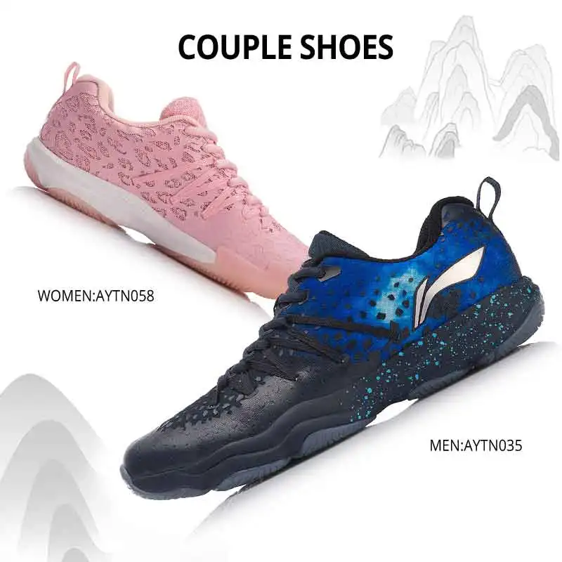 Li Ning Для женщин Туманность обучение бадминтону туфли &quotдышащая&quot Поддержка
