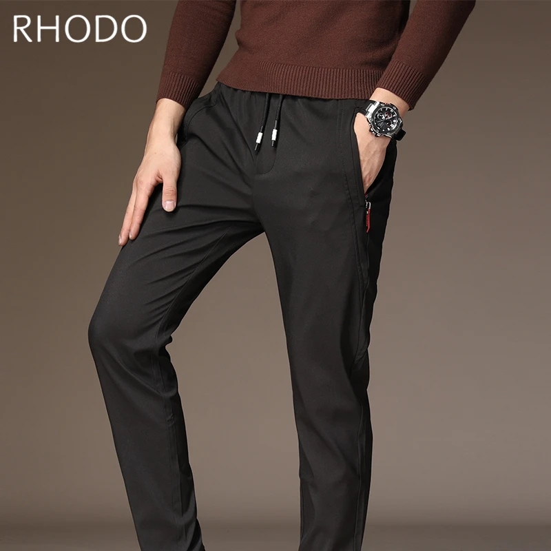 Новые мужские повседневные штаны модные эластичный пояс Slim Fit прямые брюки 28