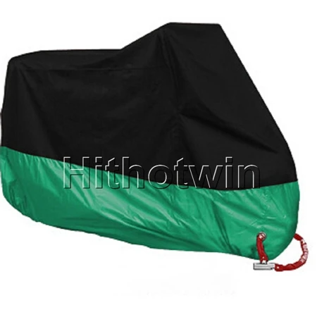 190T черная мотоциклетная крышка M L XL XXL XXXL XXXXL наружная УФ-защита Водонепроницаемая дождевая Пылезащитная крышка Противоугонная с отверстием для замка - Цвет: dark green