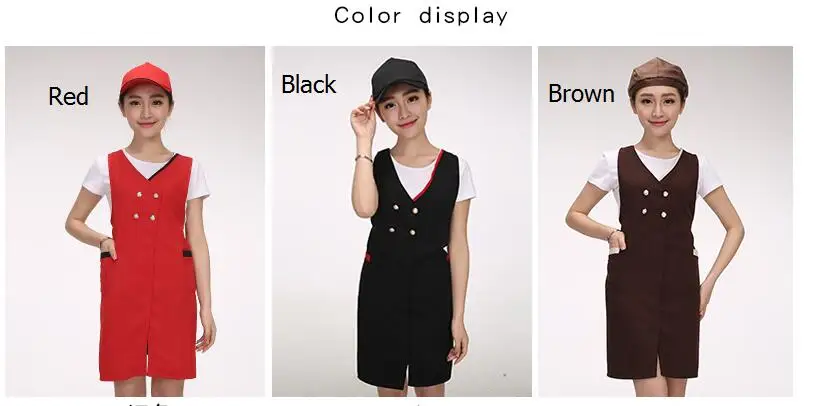 Фартук красота ногтей и детский магазин черный двубортный комбинезон фартук