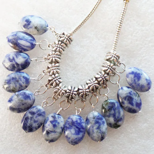 24 шт Sodalite овальная подвеска подходит для европейского браслета ожерелье 17x12 мм
