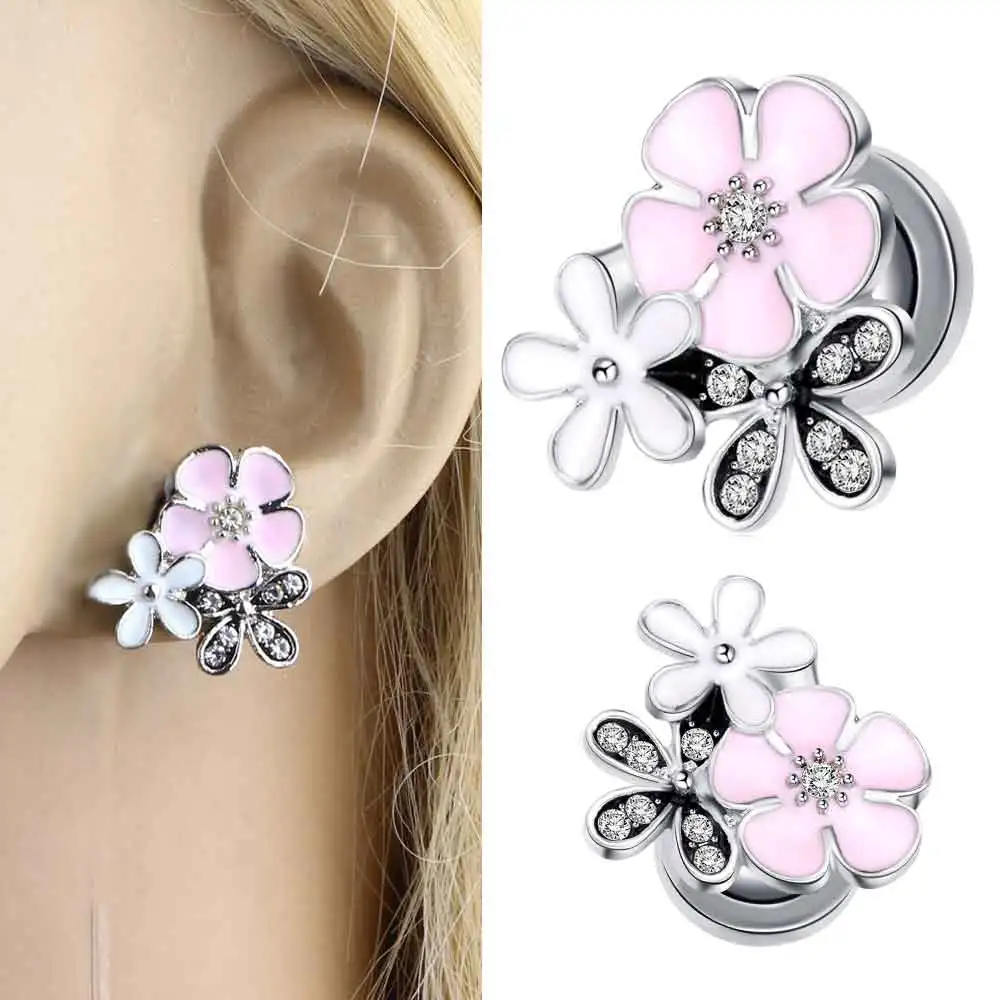 JUNLOWPY тонкая хирургическая сталь в Уши пирсинг заглушки двойные расклешенные