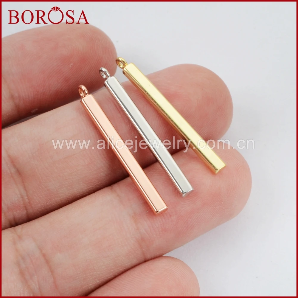 BOROSA 20 шт крошечные прямоугольные металлические подвески многоцветные