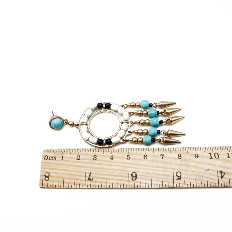 

New Design Cute Spike Charm Natural Stones Stud Earring