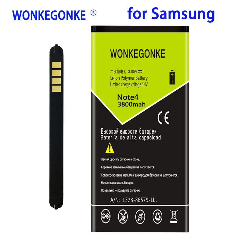 

WONKEGONKE 3800mah EB-BN910BBE батарея для Samsung Galaxy Note 4 N910F N910C N910U N910V N910T N910H N910A N910X N910P батареи