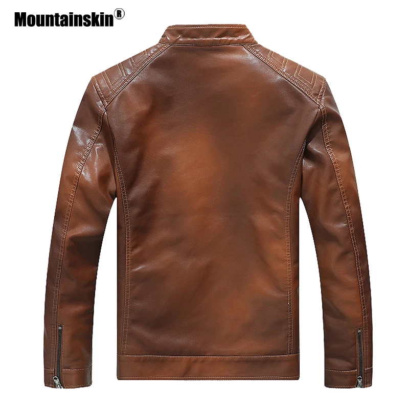 Мужская кожаная куртка Mountainskin осенне зимняя верхняя одежда из искусственной